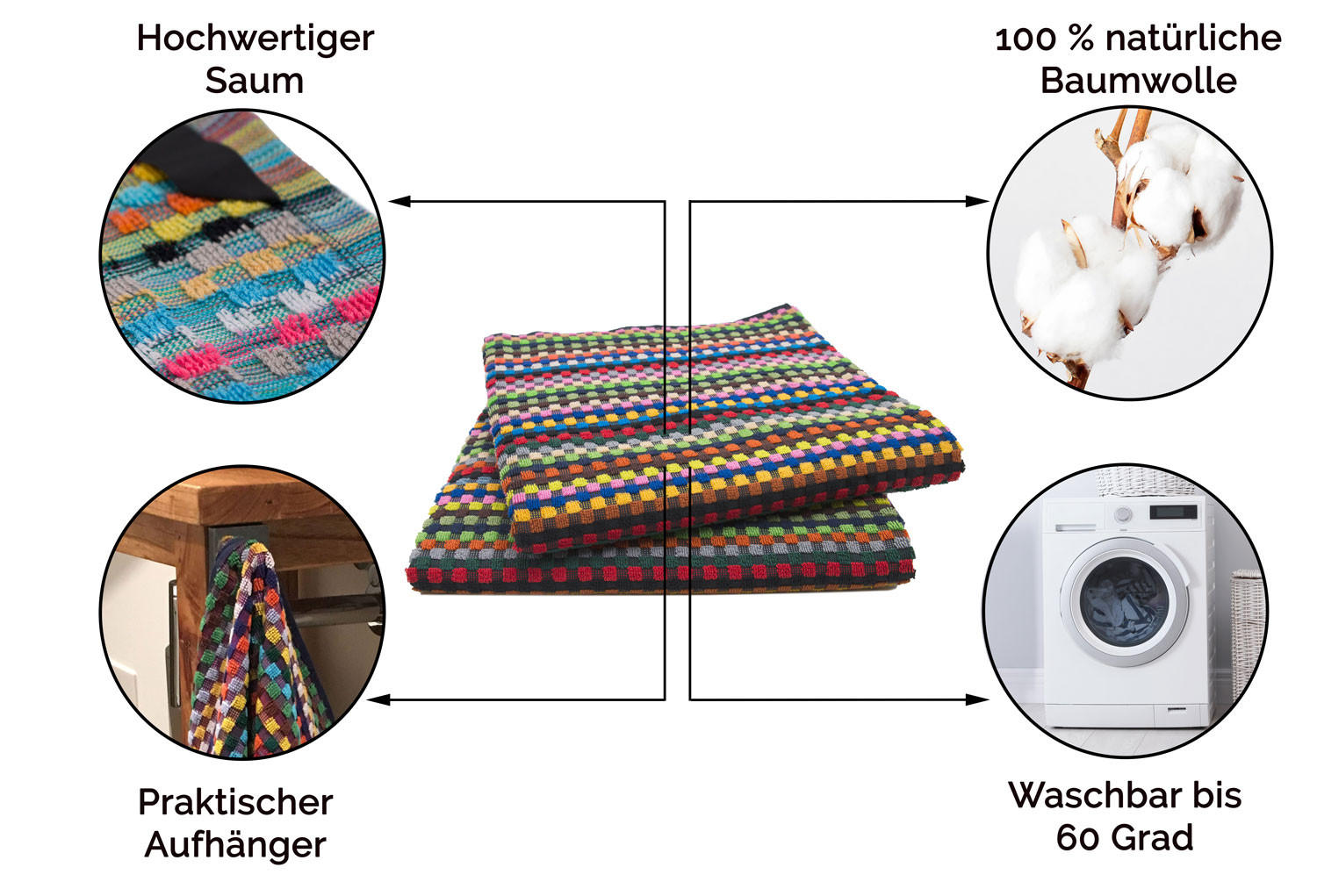 DUSCHTÜCHER, 2er-Set, 70x140 cm, 100% Baumwolle, bunt - Multicolor, Textil (70/140cm) - Zollner
