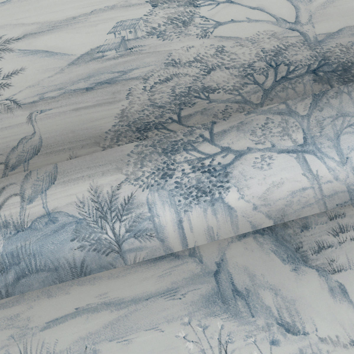 TAPETE Landschaft 53 cm x 10,05 m - Blau, Papier (53/1000cm) - Sanders & Sanders