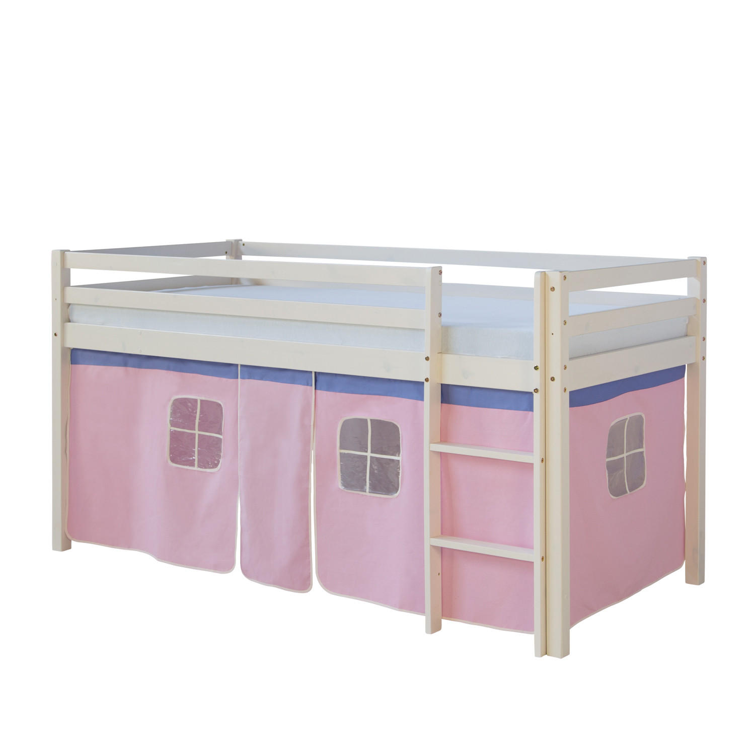 HOCHBETT Leiter 90/200 cm Rosa - Weiß/Rosa, Holz - Homestyle4u