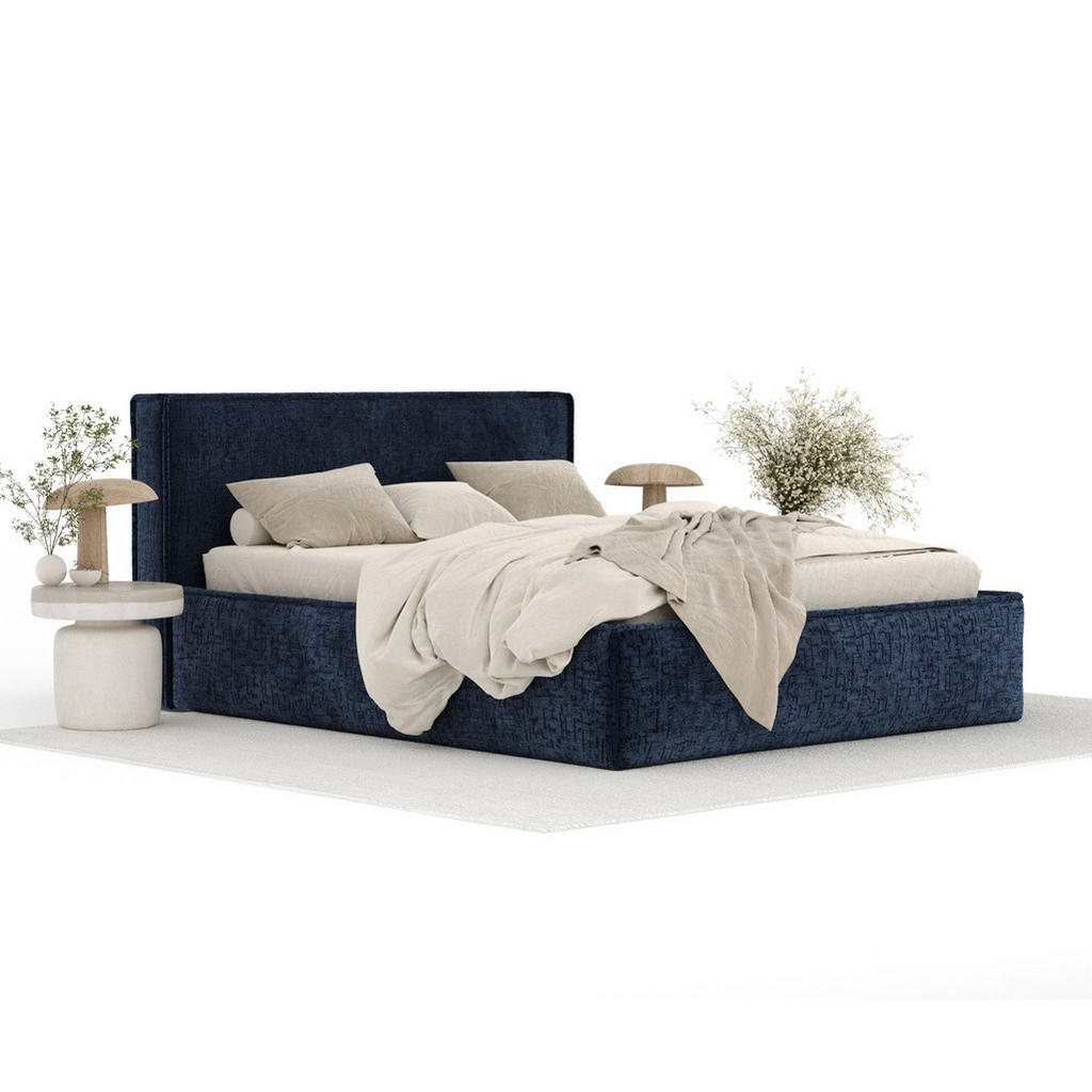 Thumbnail - Maison de Reve Polsterbett, Dunkelblau, Textil, Buche, Kiefer, 160x200 cm, Oeko-Tex® Standard 100, FSC 100%, Hergestellt...