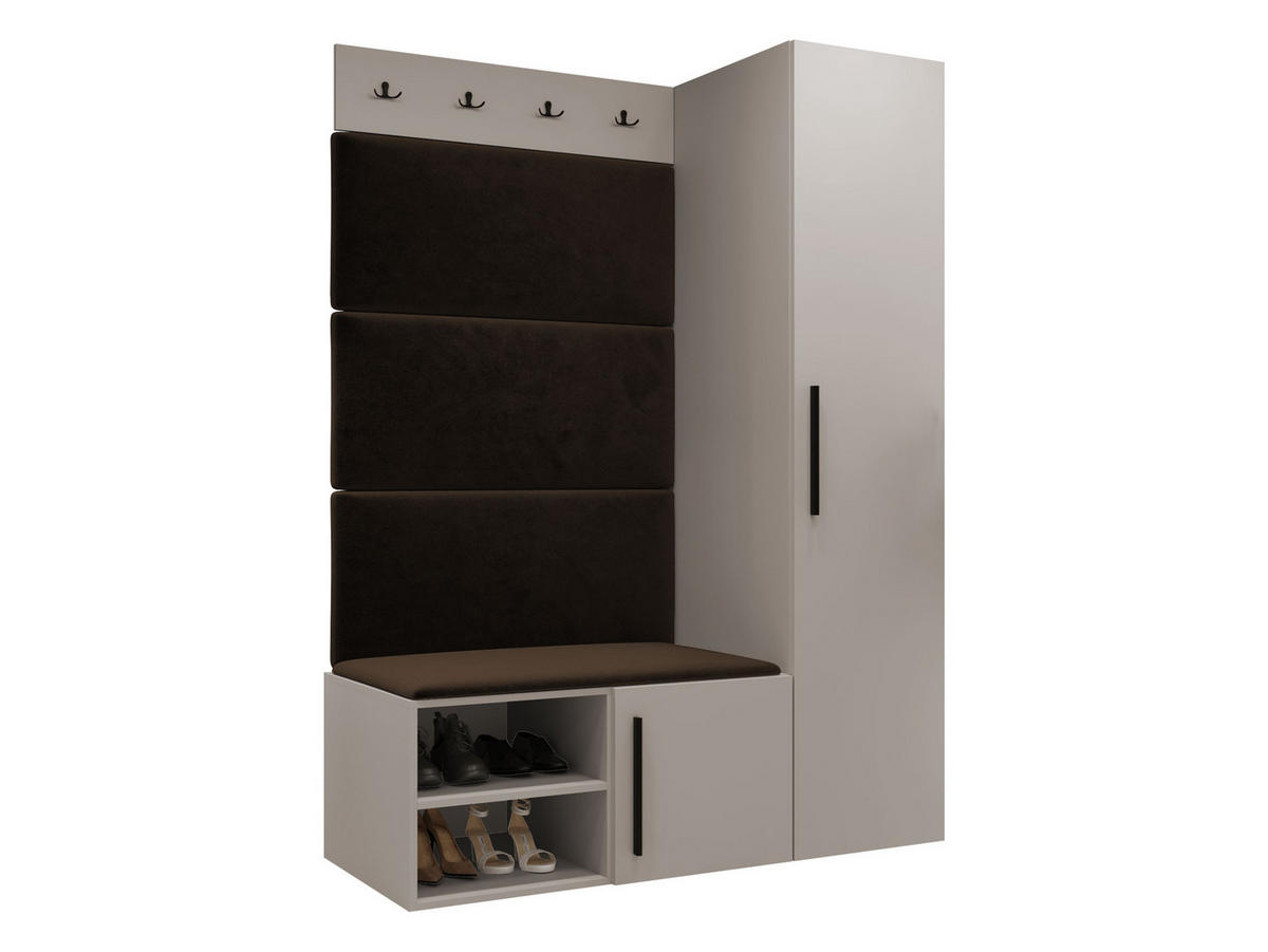 GARDEROBEN-SET Medi II - Kaschmir/Schwarz, Holzwerkstoff/Kunststoff (40/191/50cm) - MIRJAN24