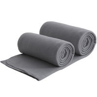 FLEECEDECKE 2er Set eco-line grau 130/160 cm aus 100% recyceltem Material Kettelrand Anti-Pilling - Grau, Textil (130/160cm) - wometo