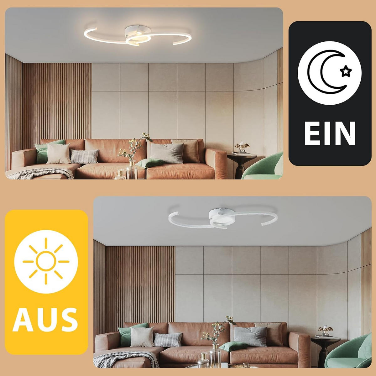 LED-DECKENLEUCHTE Zornhainbach 61.6/7.0/23.0 cm - Weiß, Metall (23/61.6/7cm) - ZMH