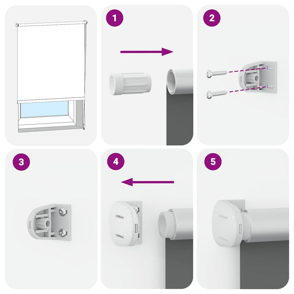 VERDUNKELUNGSROLLO 64,4/120 cm Stoffbreite 60 cm aus Polyester Schwarz - Schwarz, Textil (60/120cm) - vidaXL