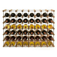 WEINREGAL Vinotega Mod Metal 62,5x82,5x24,5 cm 8x6 Flaschen Massives Kiefernholz Braun Geölt - Braun, Holz (82.5/62.5/24.5cm) - PROREGAL