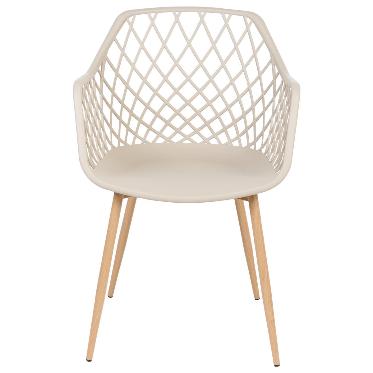 ESSZIMMERSTUHL 2er-Set Kunststoff Beige Nashua - Beige, Kunststoff/Metall (50/86/51cm) - Beliani