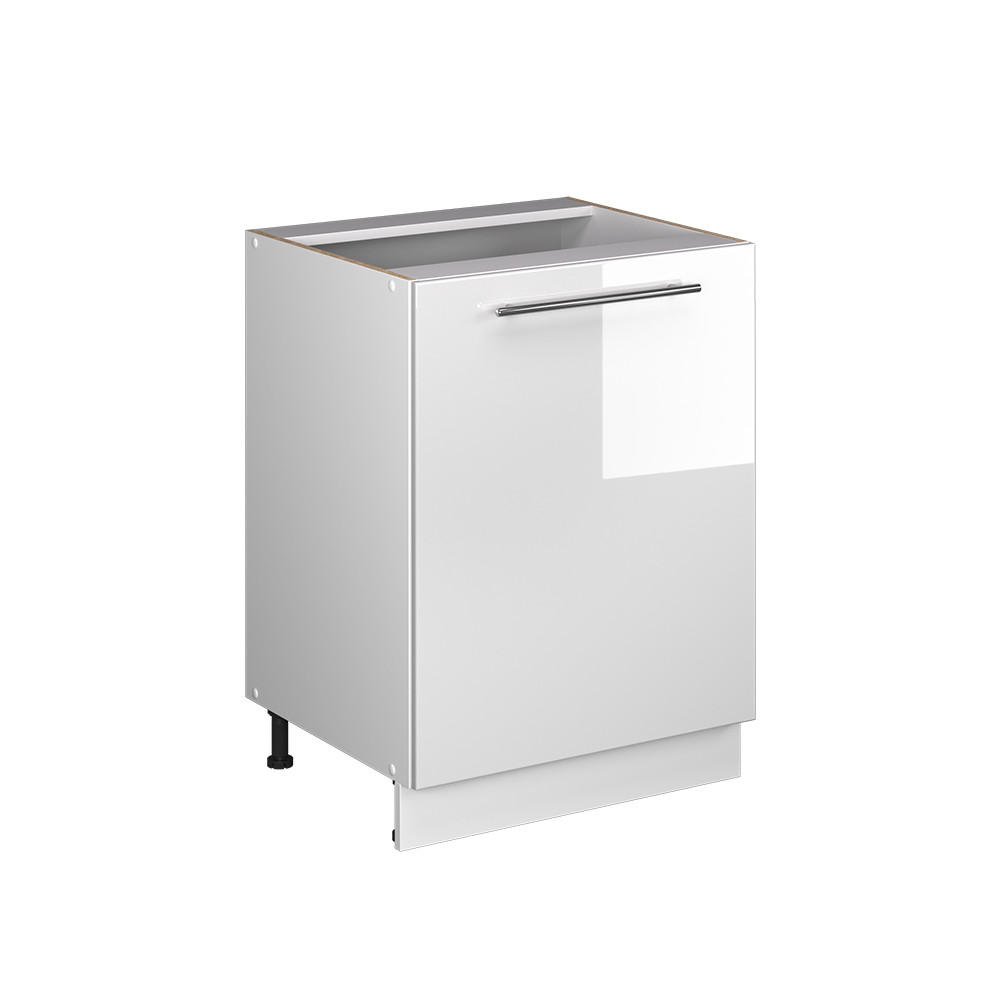 KÜCHENUNTERSCHRANK Fame-Line, Weiß Hochglanz/Weiß, 60 cm 1 Tür ohne Arbeitsplatte - Weiß Hochglanz/Weiß, Holzwerkstoff (60/82/51.6cm) - Vicco