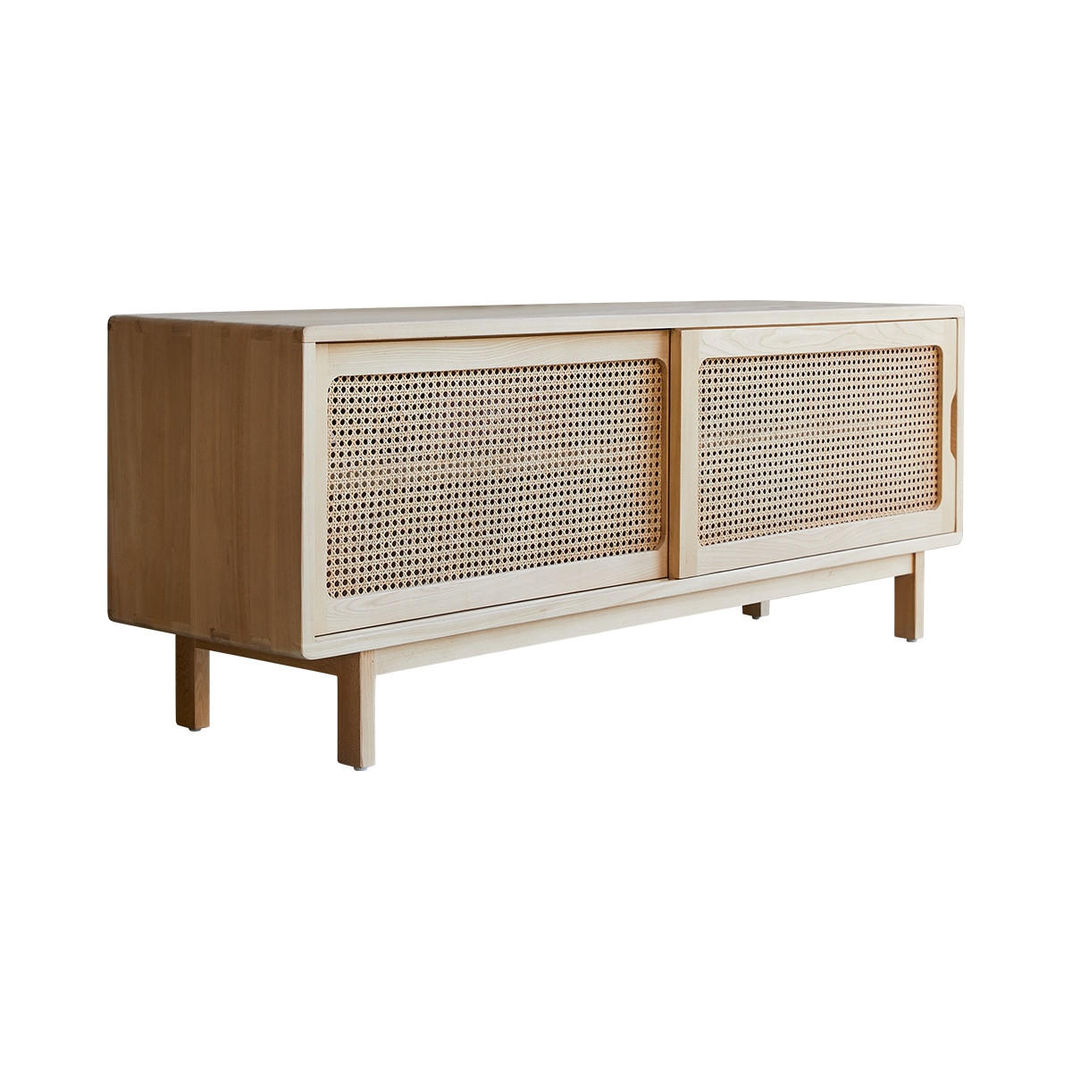 TV-SCHRANK Luis Natur aus Ulme - Naturfarben, Holz (140/52/35cm) - Tikamoon