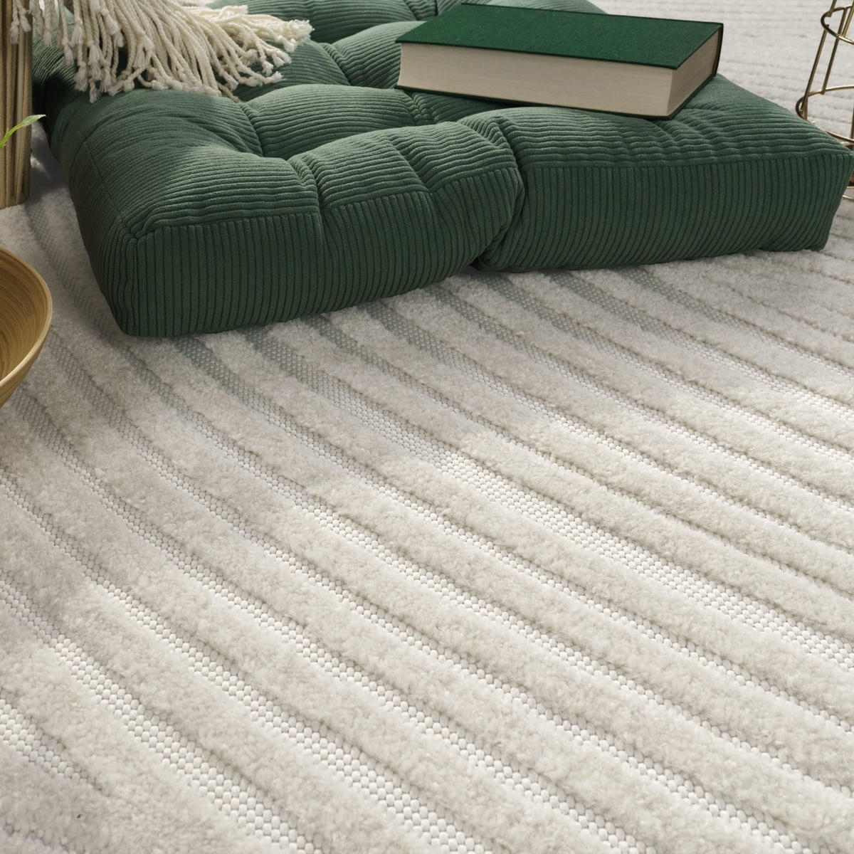 OUTDOORTEPPICH Boho Creme 120 x 120 cm - Creme, Kunststoff (120/120cm) - TT Home