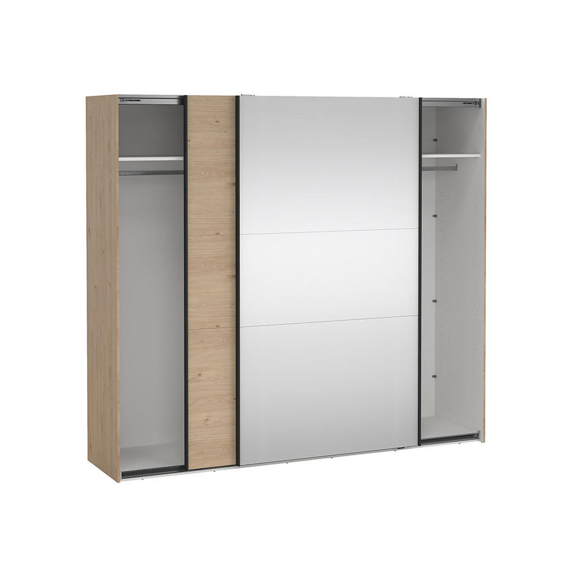 SCHIEBETÜRENSCHRANK, Como, Eiche, Holzwerkstoff, 244 x 67 x 221 cm - Eichefarben, Holzwerkstoff (244/221/67cm) - ebuy24