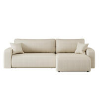 SCHLAFSOFA MILANO XL Und Bettkasten Stoff Quelle Ecru Rechts - Ecru, Holz (274/82/145cm) - Kaiser Möbel