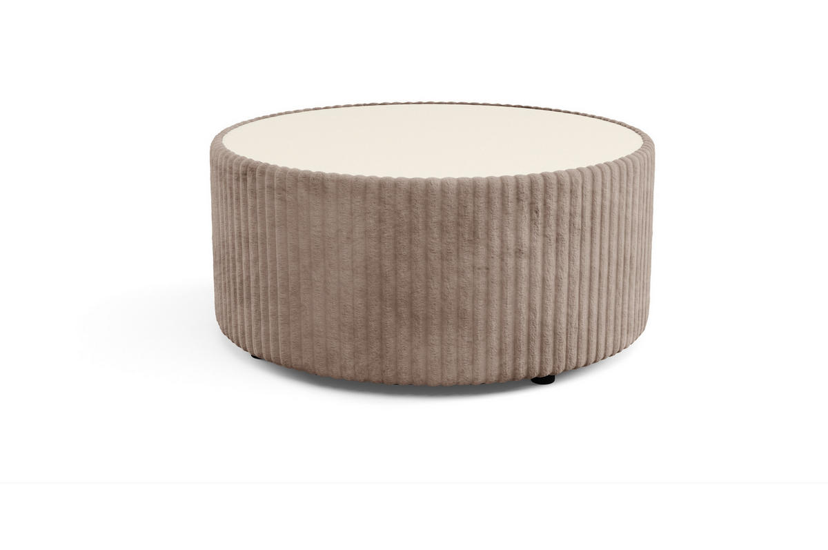 COUCHTISCH LINEO 89 cm Wohnzimmertisch gepolstert Braun - Braun, Holzwerkstoff/Textil (89/89/42cm) - MASSENO