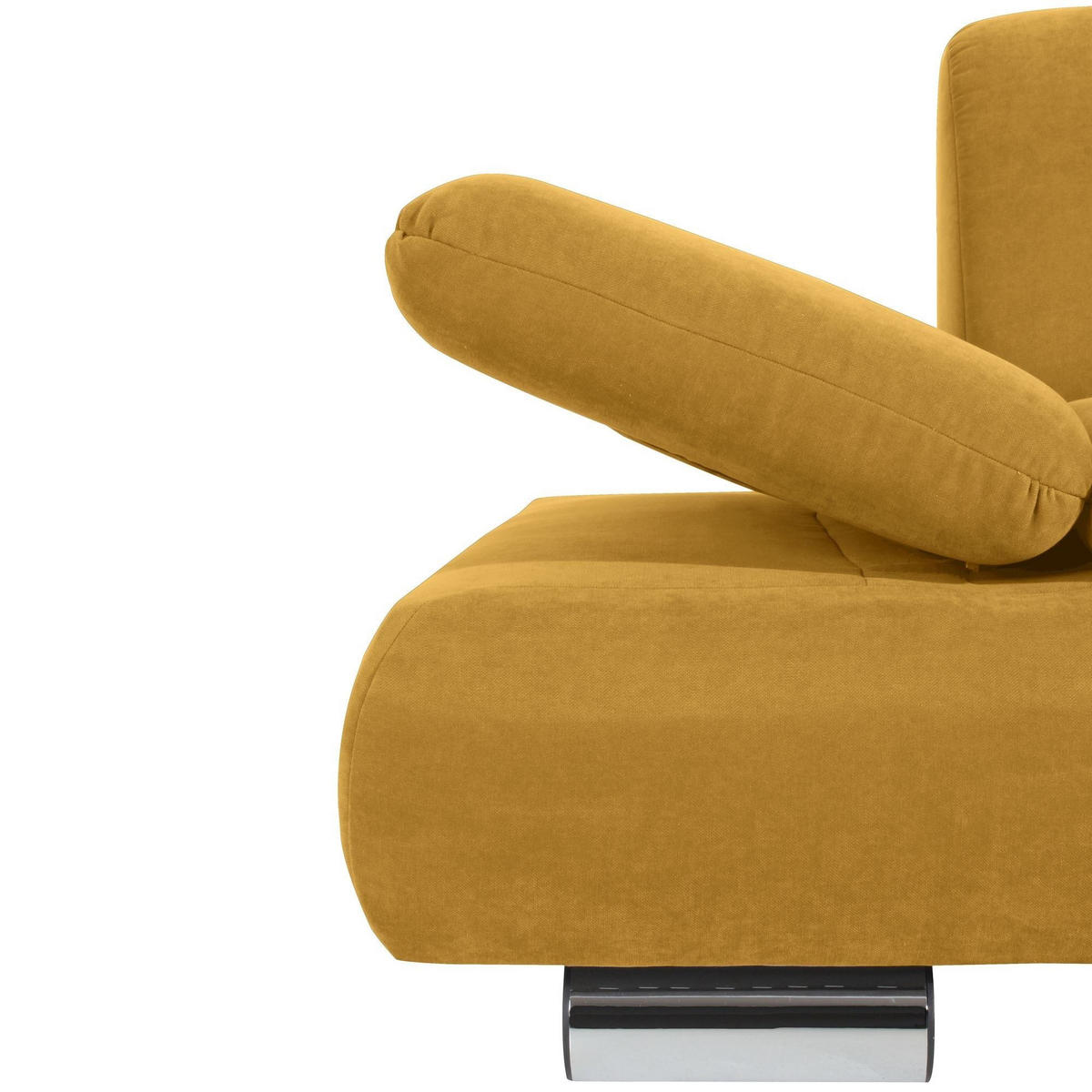 SOFA 2-Sitzer Kaye Bezug Veloursstoff Metallfuß verchromt / mais - Gelb, Kunststoff (190/76/90cm) - 58aufmkessel