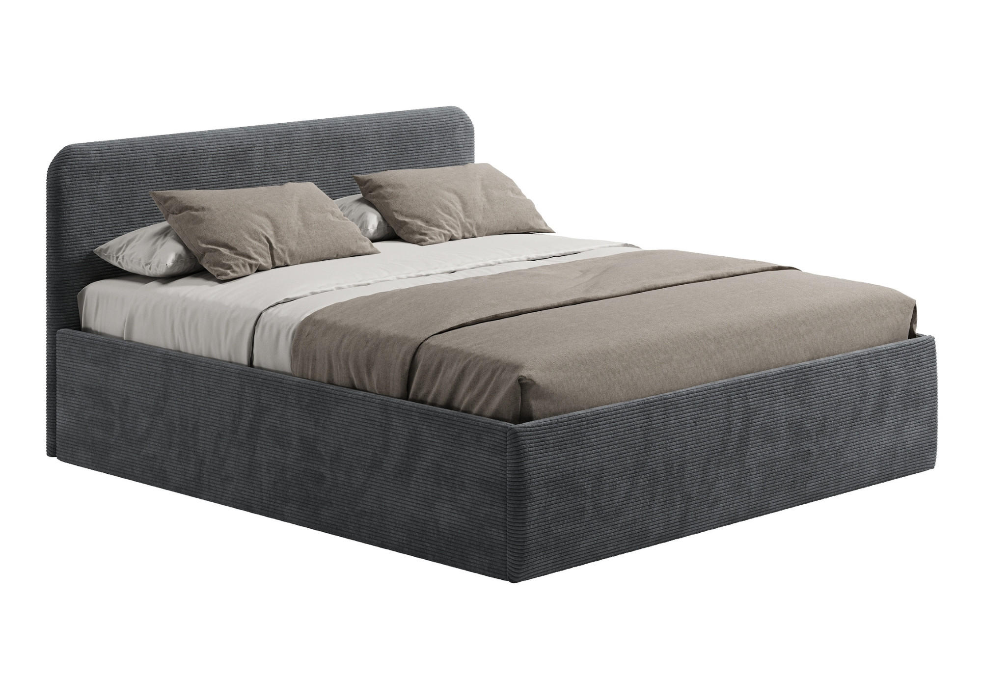 POSLTERBETT 160x200 cm in Anthrazit - Anthrazit, Holzwerkstoff/Textil (160/200cm) - Home Collective