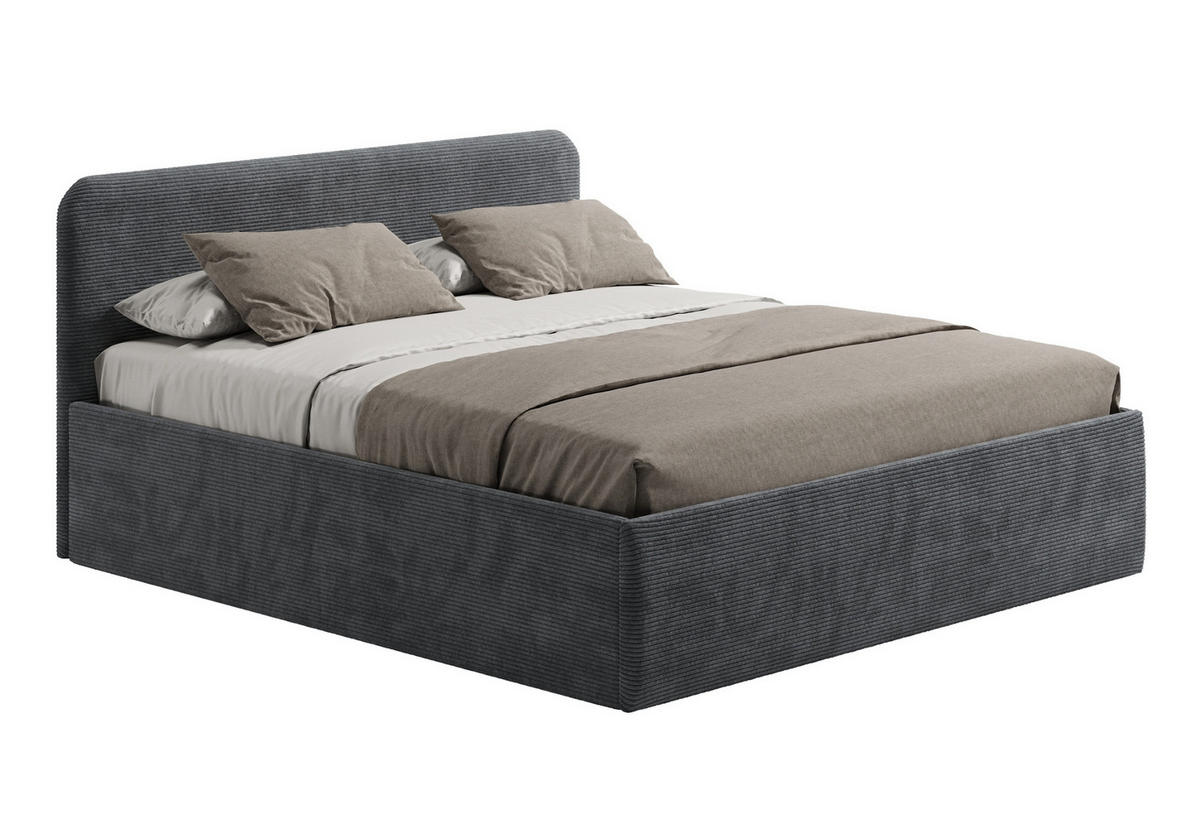 POSLTERBETT 160x200 cm in Anthrazit - Anthrazit, Holzwerkstoff/Textil (160/200cm) - Home Collective