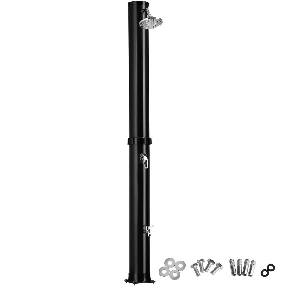 SOLARDUSCHE Orinoco,inklusive Wasserhahn,schwarz - Schwarz, Kunststoff (19.5/222/47cm) - tectake