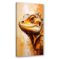 LEINWANDBILD Eidechsenkopf-Reptilien 40x80cm - Beige, Textil (40/80cm) - Feeby
