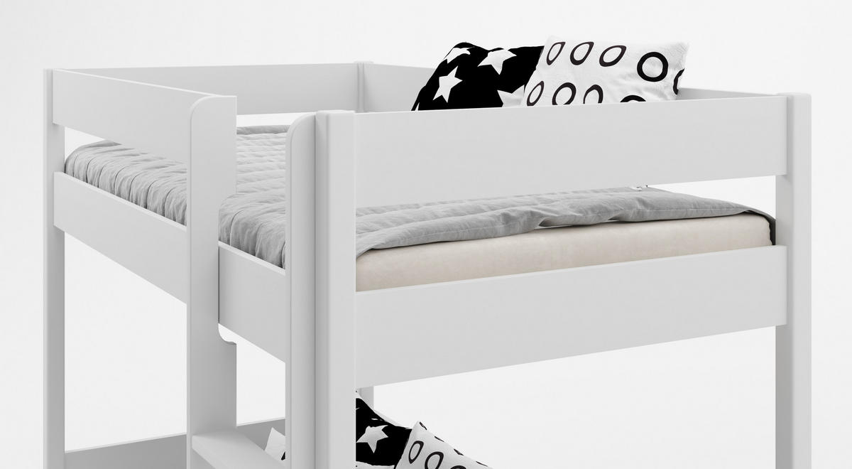 ETAGENBETT Diego 160x80 weiß - Weiß, Holzwerkstoff (80/160cm) - LUKDOM