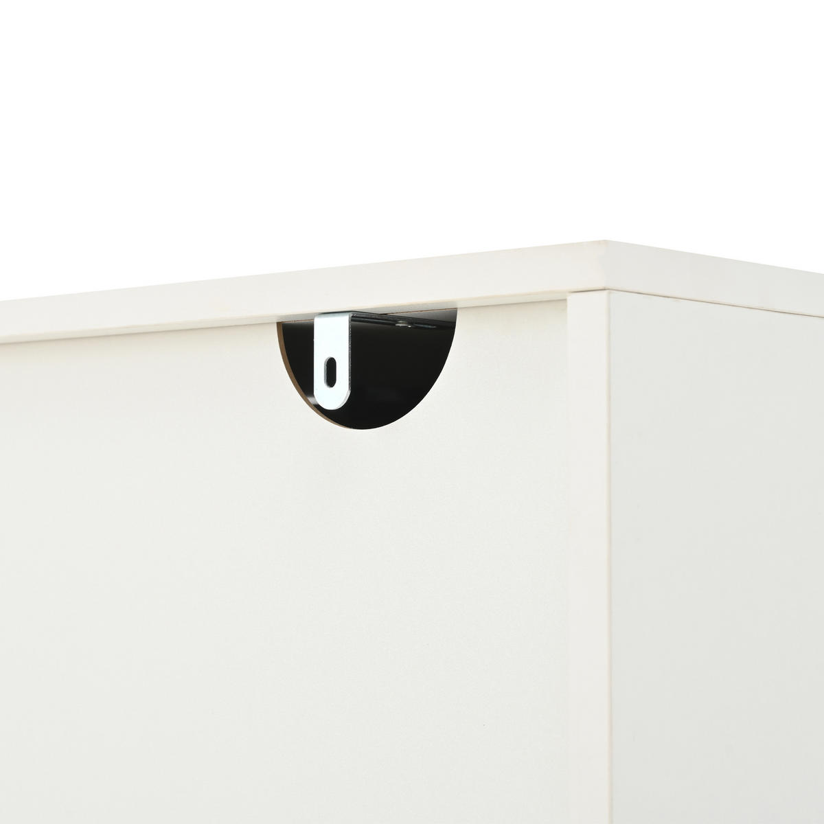 LOWBOARD in Weiß mit 2 Schränken und Metallbeinen für Wohnzimmer, B180/T40/H45 cm - Goldfarben/Weiß, Holzwerkstoff/Metall (180/45/40cm) - STILVORA