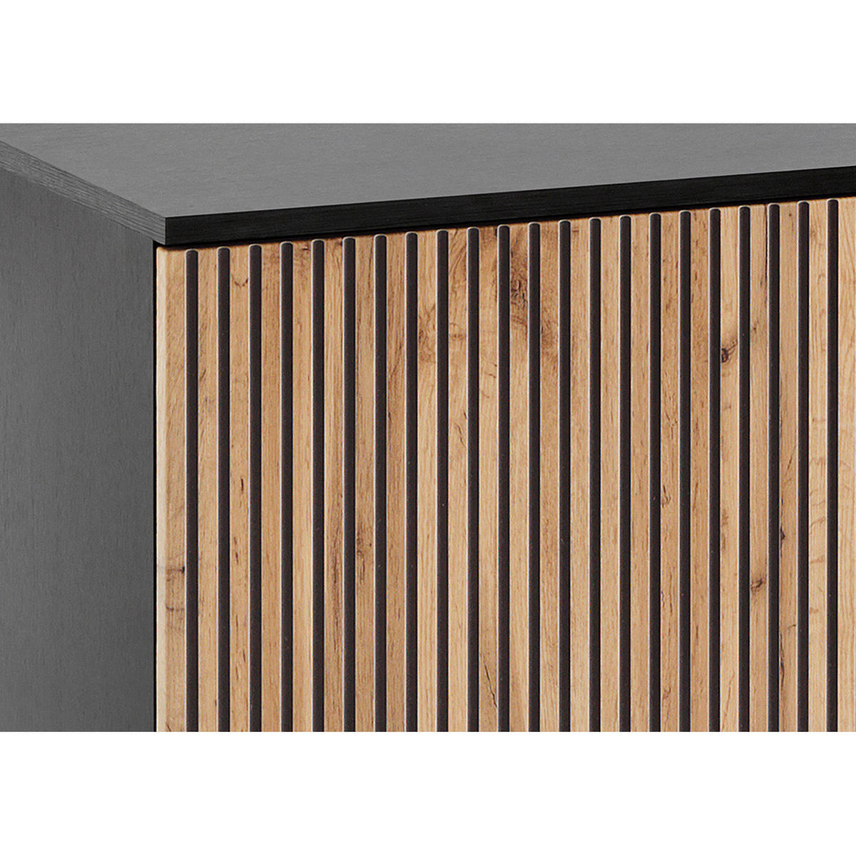 KOMMODE Sibari-160 - Schwarz, Holzwerkstoff (104/83/39cm) - Lomado