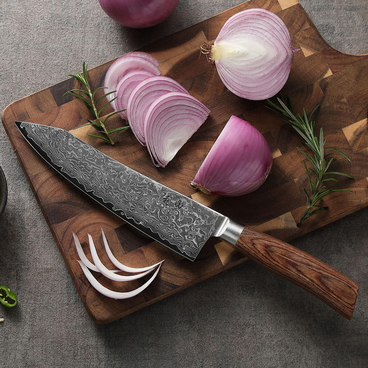 KOCHMESSER 20 cm - Braun, Holz/Metall (34cm) - Wakoli