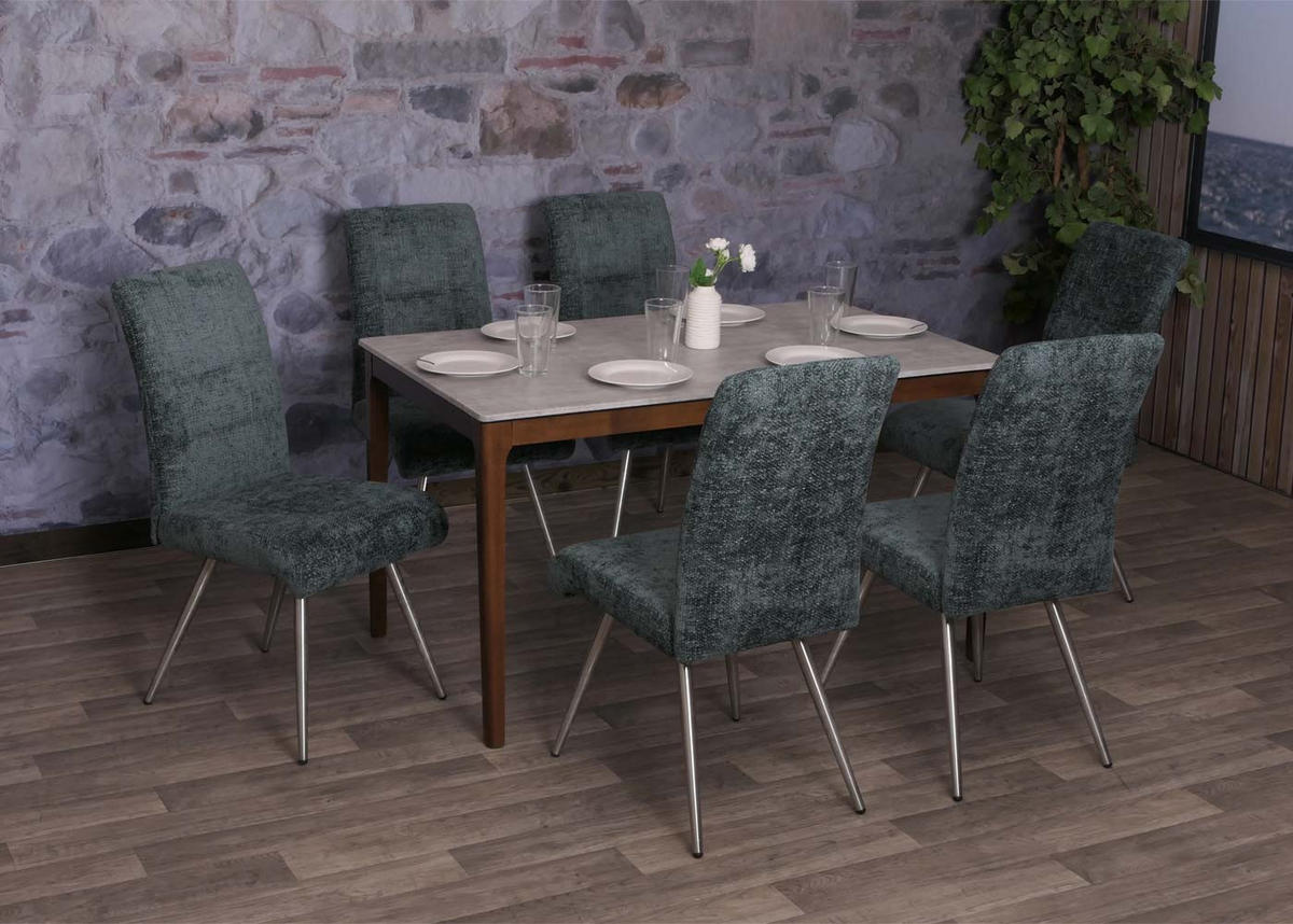 JÍDELNÍ ŽIDLE Modrá, sada 6 kusů - modrá, textil (68/97/64cm) - MCW