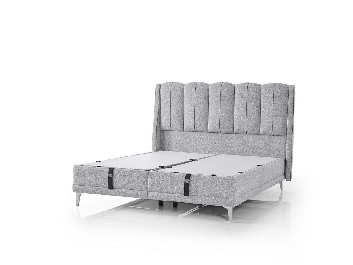POLSTERBETT Stress Control 120x200 Grau - Grau, Textil/Metall (120/200cm) - Villa Möbel