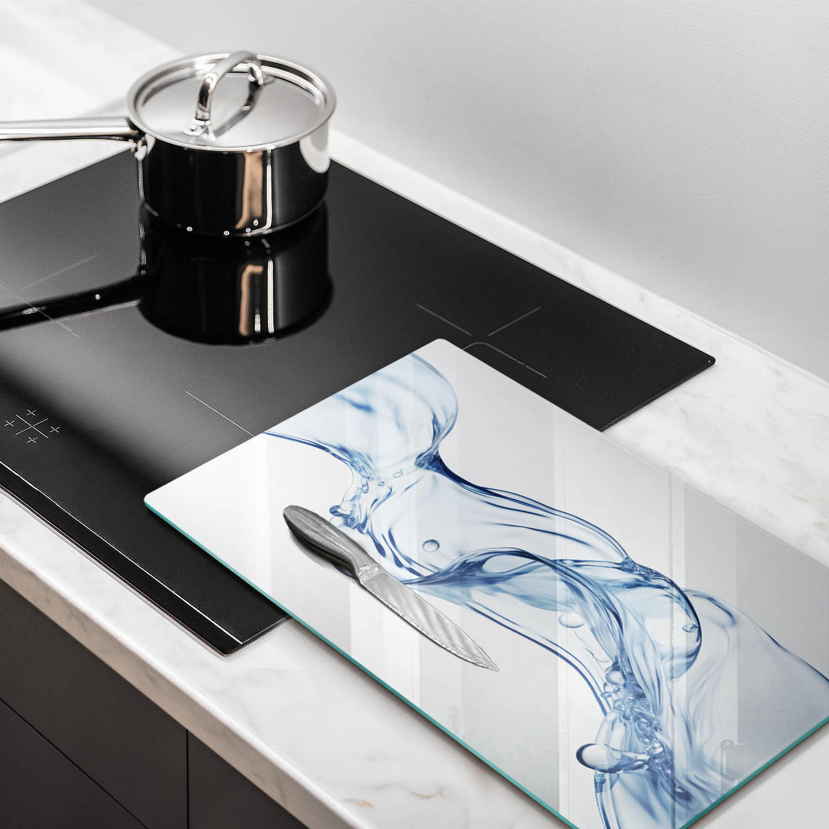 GLASPLATTE 30x52 cm Reines Wasser - Pastellblau, Glas (30/52cm) - Wallfluent