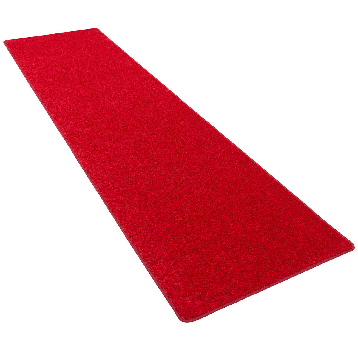 HOCHFLOR VELOURS LÄUFER TEPPICH LUNA - Rot, Textil (100/300cm) - Snapstyle