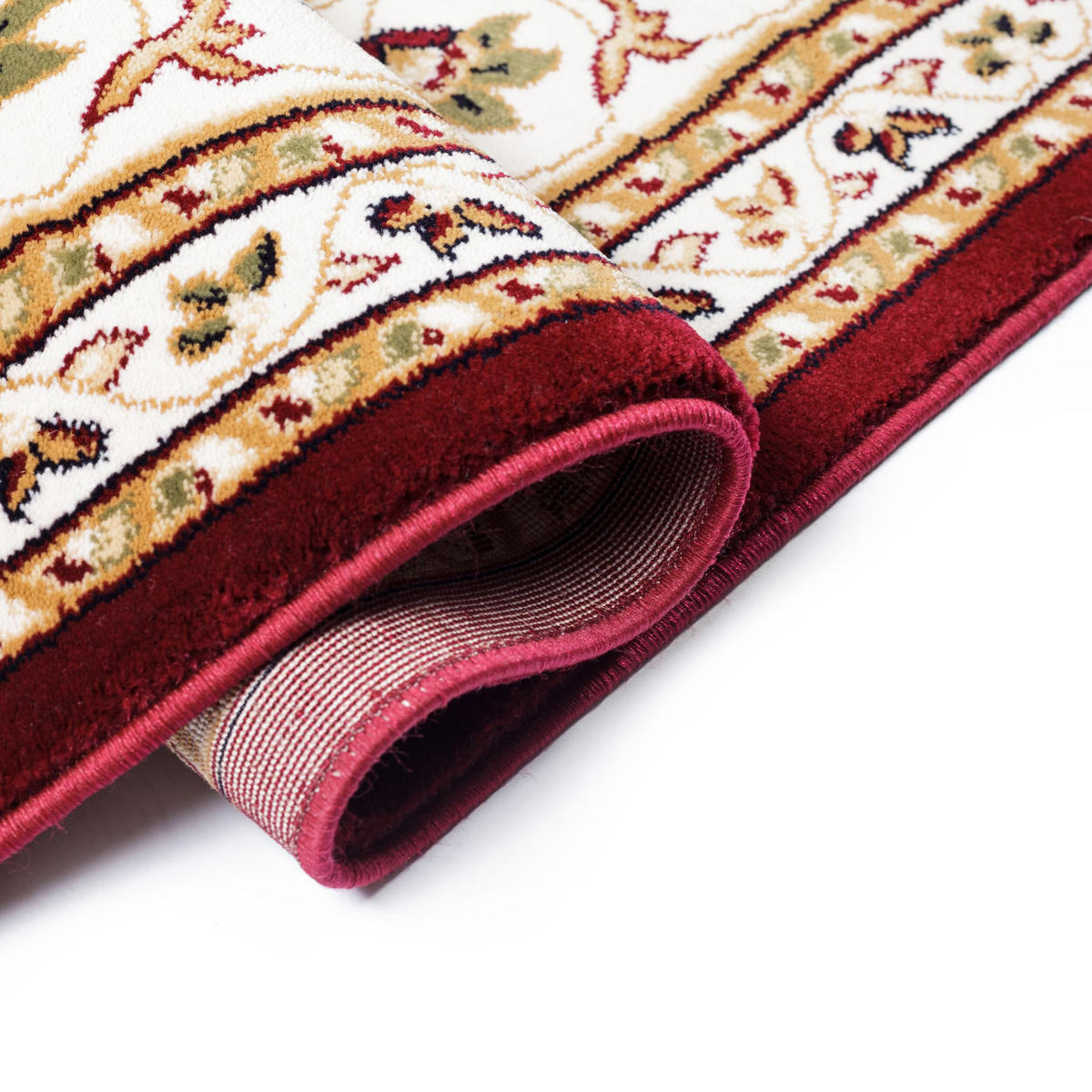 TEPPICH Traditionell-Floral-Design GLAZERT, Rot 133x133 cm - Rot, Textil (133/133cm) - KADIMA DESIGN