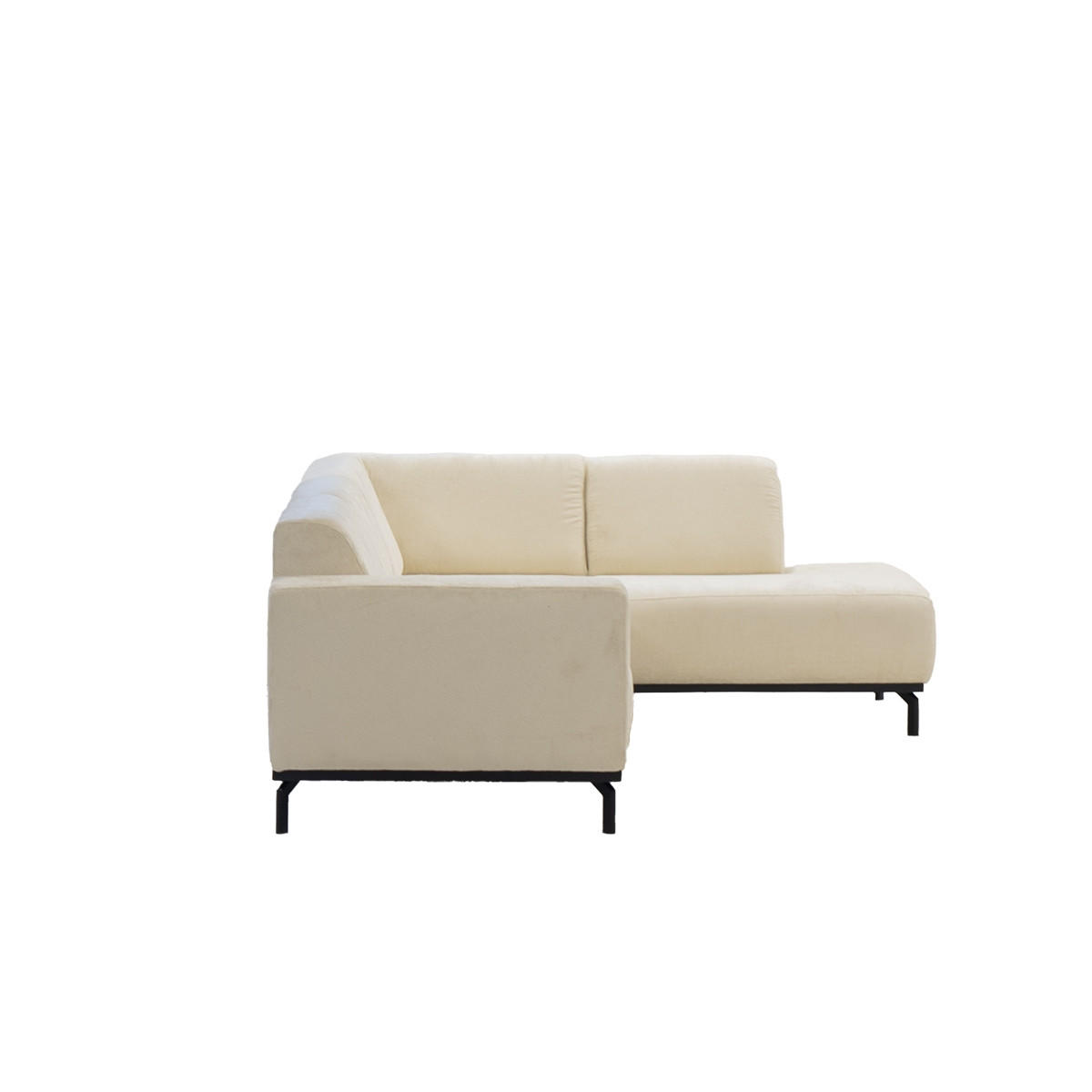 3-SITZER-ECKSOFA mit Ecke auf der rechten Seite aus Stoff, beige - Beige, Textil (256/188cm) - Giga Meubel