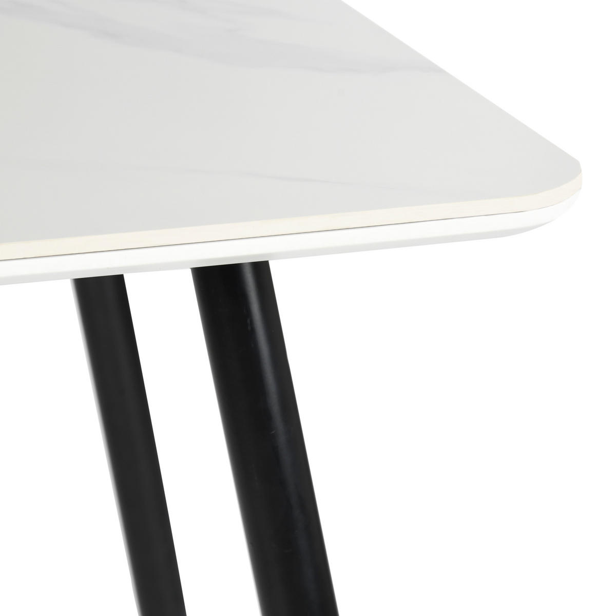 ESSTISCH Weiß 120/80/75 cm - Weiß, Holz/Metall (80/120/75cm) - Urban Meuble