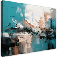 LEINWANDBILD Abstraktion 30x20cm - Türkis, Textil (30/20cm) - Feeby