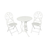 BALKONMÖBEL-SET Sten 3-teilig Balkon-Set - Weiß, Metall - DELUKE