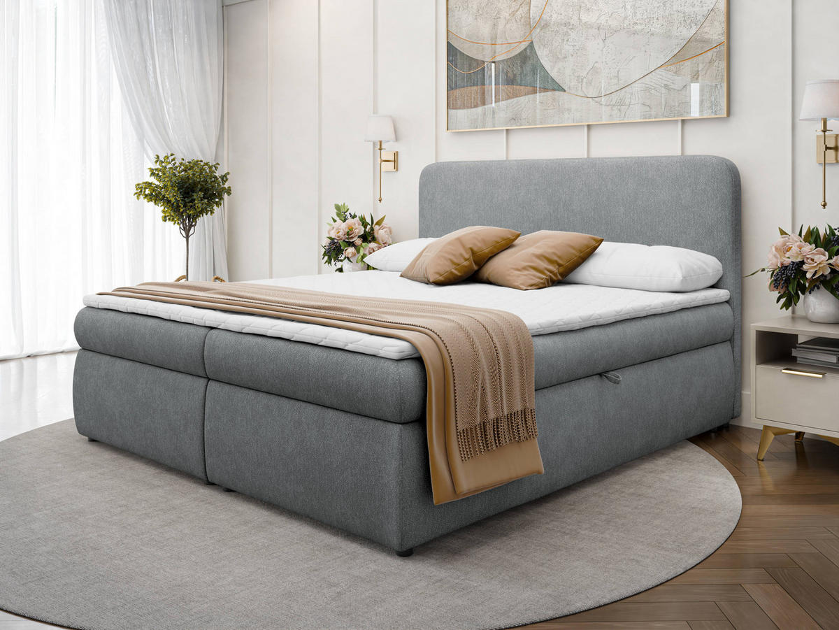 BOXBETT Bonny - H3 - Schwarz/Grau, Holz/Holzwerkstoff (140/200cm) - MIRJAN24