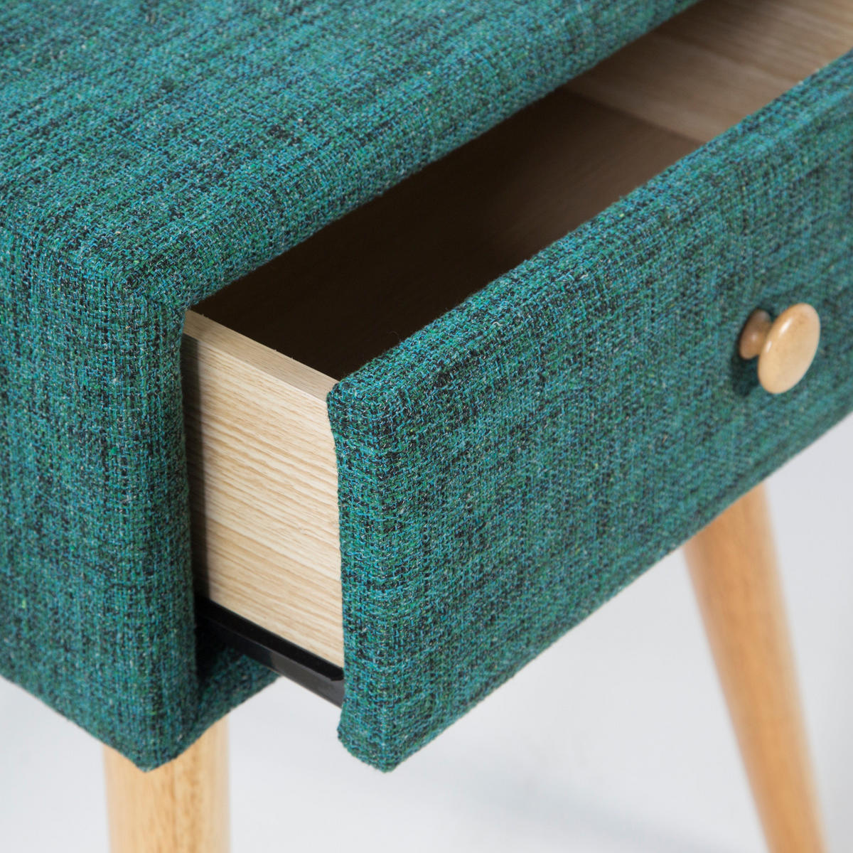 NACHTTISCH 46/62/37 cm türkis - Türkis, Holz/Textil (46/62/37cm) - Homestyle4u