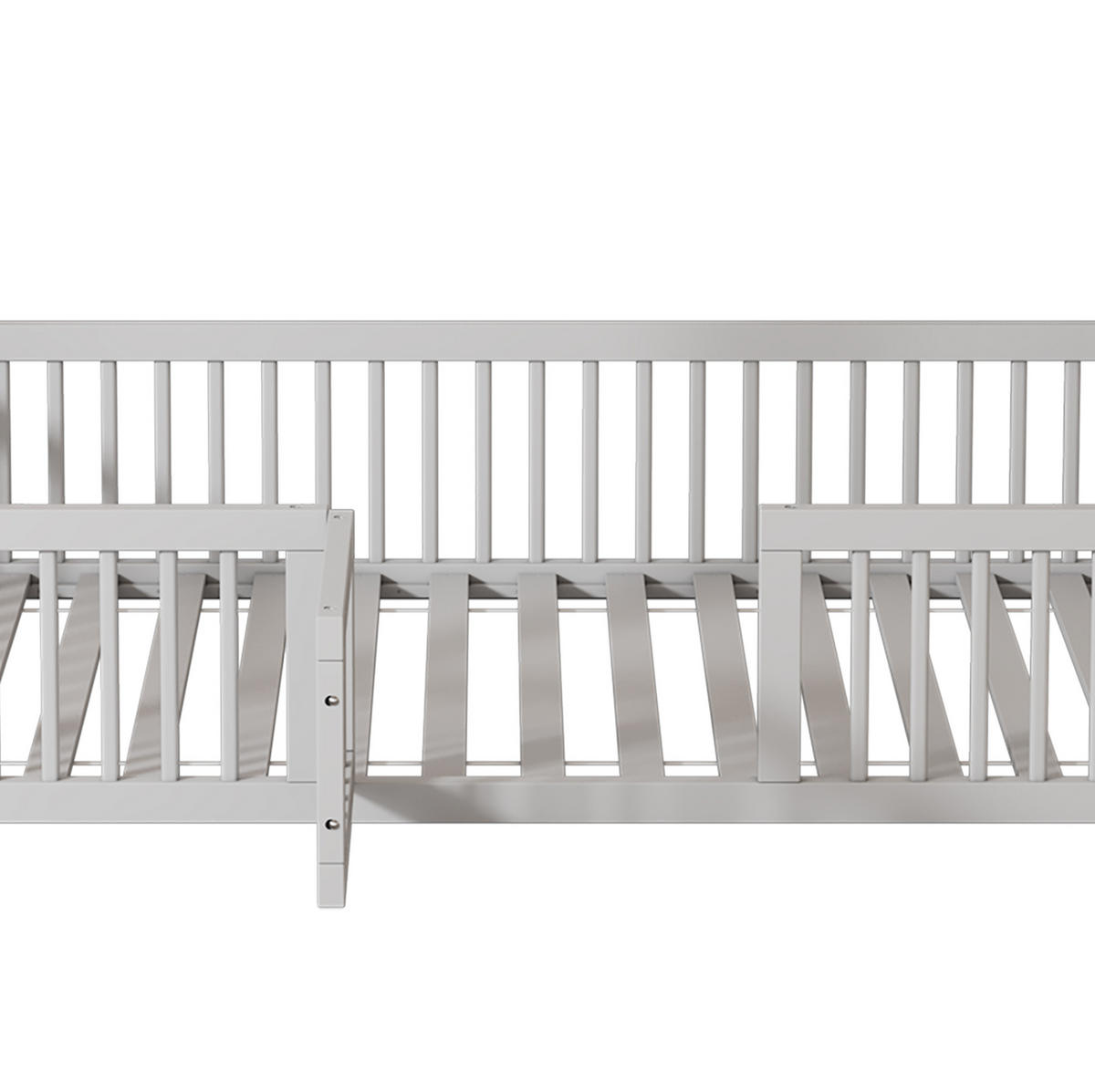 HAUSBETT 90/200 cm in Weiß – aus Kiefernholz mit Dach und Türchen - Weiß, Holz (90/200cm) - BEAOK