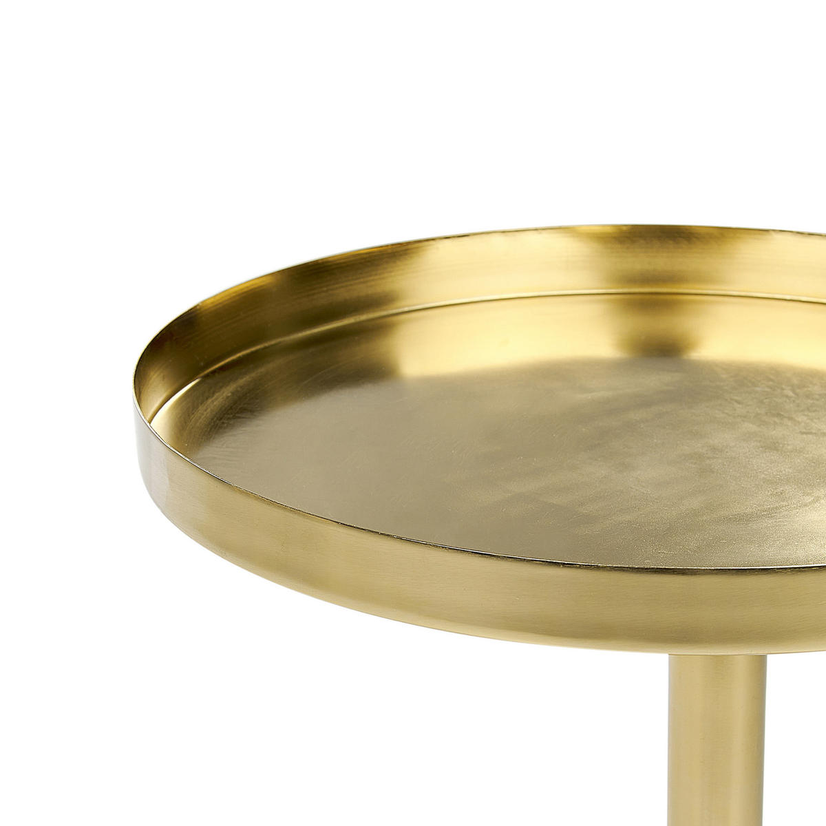 BEISTELLTISCH Metall/Marmor gold/weiß rund 36 cm Camelo - Goldfarben/Weiß, Metall (36/36/52cm) - Beliani