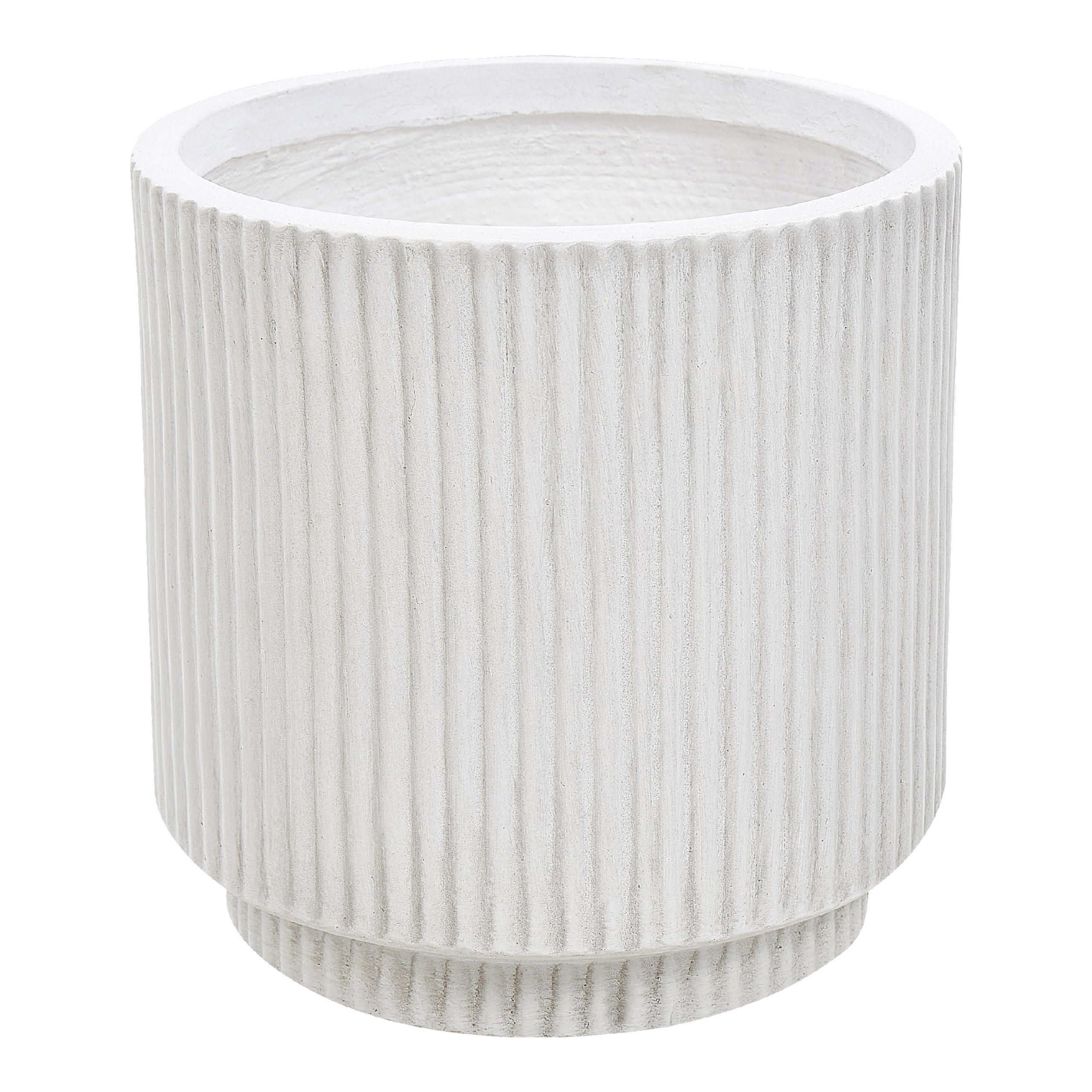 BLUMENTOPF cremeweiß rund 24/24/24 cm Daria - Weiß, Naturmaterialien (24cm) - Beliani