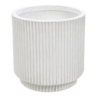 BLUMENTOPF cremeweiß rund 24/24/24 cm Daria - Weiß, Naturmaterialien (24cm) - Beliani