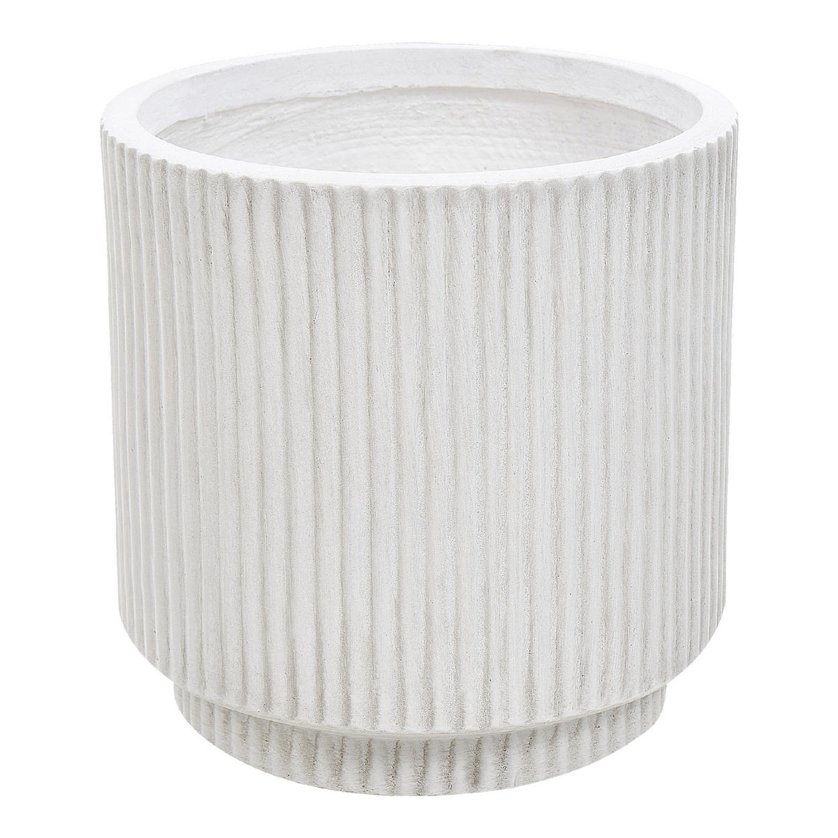 BLUMENTOPF cremeweiß rund 24/24/24 cm Daria - Weiß, Naturmaterialien (24cm) - Beliani