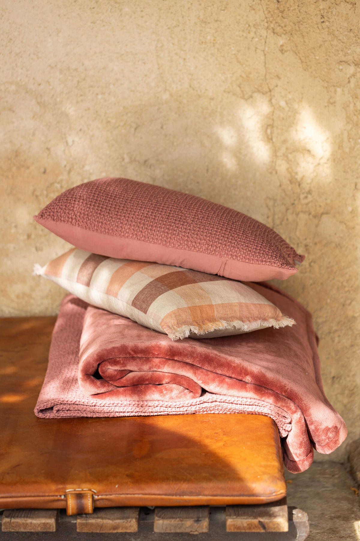 ÜBERWURF Michka terrakotta 240 x 220 cm - Dunkelorange, Textil (220/240cm) - Vivaraise