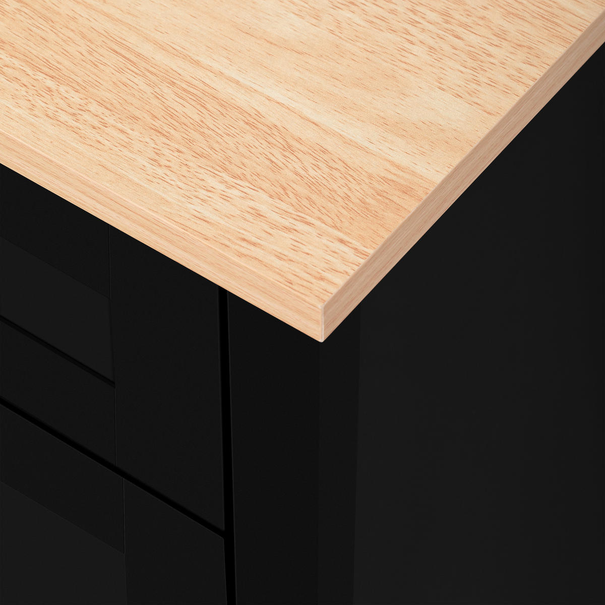 KÜCHENINSEL aus MDF 115x40x87 cm Schwarz mit Schublade & Stauraum - Schwarz, Holzwerkstoff (40/87/115cm) - Modfu