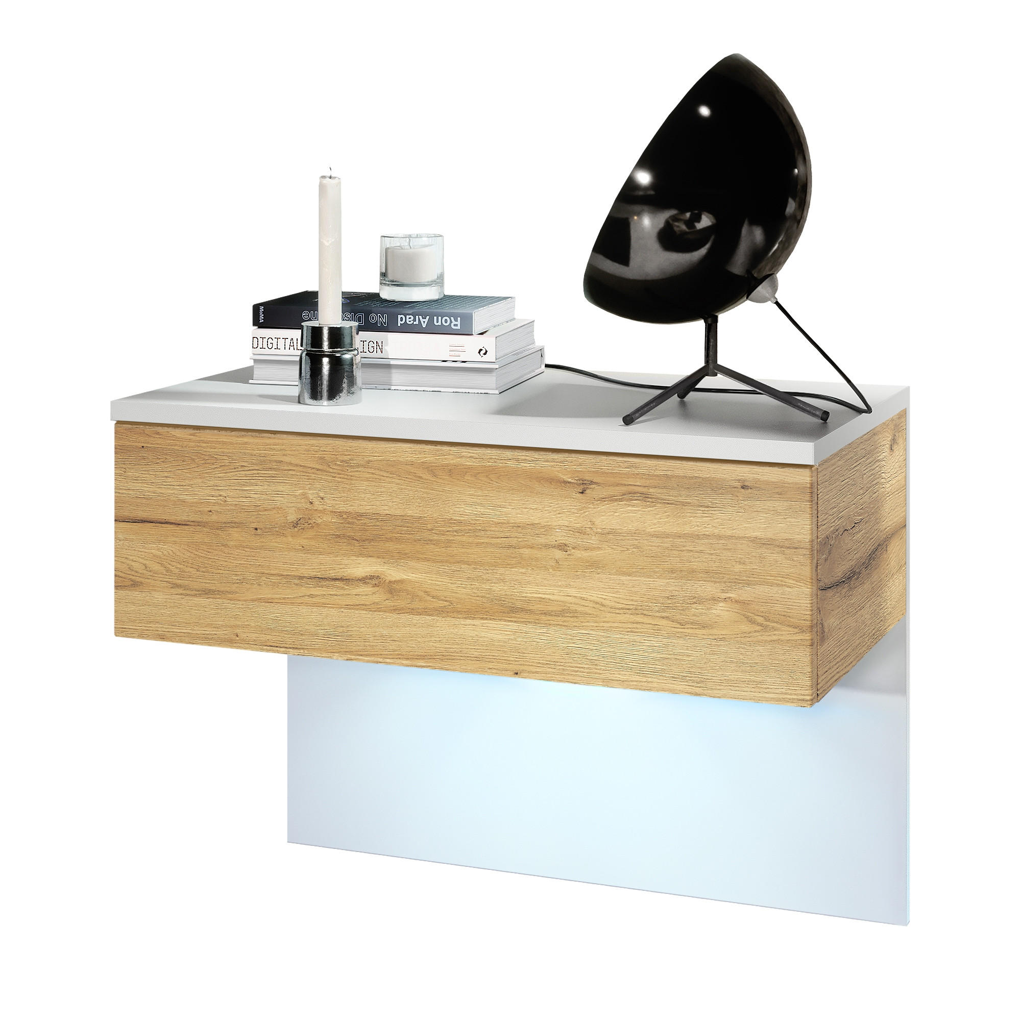NACHTTISCH Sleep Fronten in Eiche Natur - Eichefarben, Holzwerkstoff (60/46/35cm) - Vladon