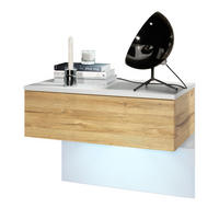 NACHTTISCH Sleep Fronten in Eiche Natur - Eichefarben, Holzwerkstoff (60/46/35cm) - Vladon