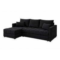 WOHNLANDSCHAFT AURELIA– Ecksofa in L-Form mit Schlaffunktion Bettkasten & Kissen Stoff KRONOS 226 cm Schwarz - Schwarz, Kunststoff (226/140cm) - Wohnideebilder