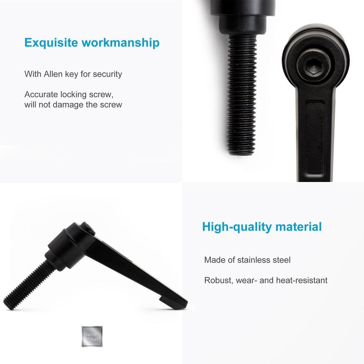 KLEMMHEBEL Größe M10x40mm - Schwarz, Metall (80/22/65cm) - Intirilife