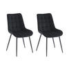 POLSTERSTUHL 2er-Set - Samt & schwarzes Metall - Schwarz - OLLUA - Schwarz, Textil (60/87/49.5cm) - Vente-Unique