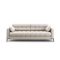 SOFA Mamaia aus strukturiertem Stoff beige 3 Sitzplätze - Beige, Textil (92/75/177cm) - Micadoni