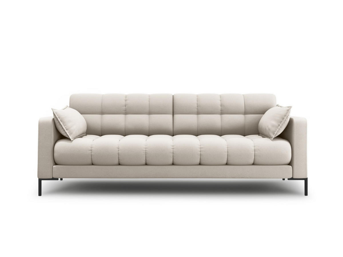 SOFA Mamaia aus strukturiertem Stoff beige 3 Sitzplätze - Beige, Textil (92/75/177cm) - Micadoni